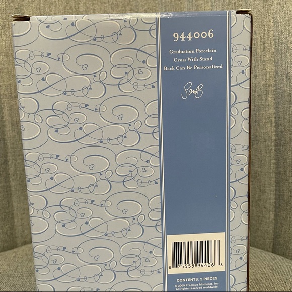 NIB Precious Moments Graduation Porcelain Cross with Stand - Picture 5 of 6